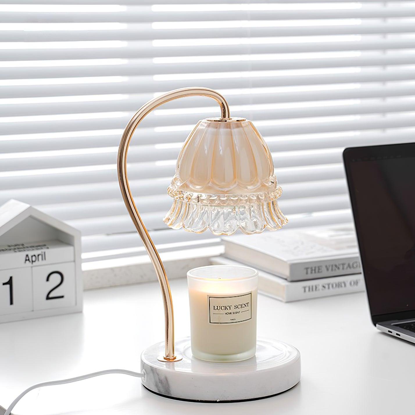 Lily Marble Warmer Table Lamp - Elegant Aromatherapy Diffuser for Home, Office & Spa - Perfect for Relaxation, Meditation & Mood Lighting
