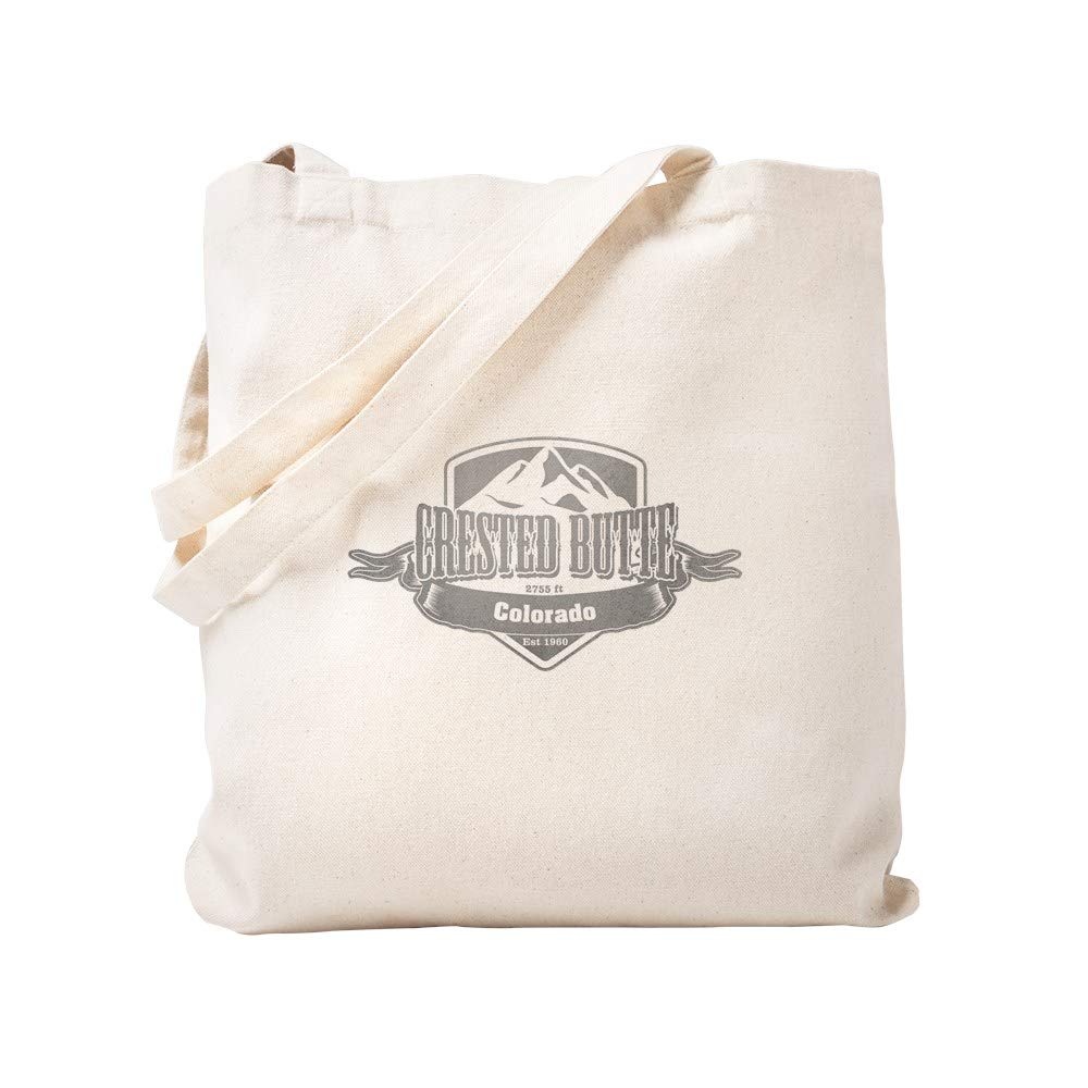 Crested Butte Colorado Ski Resort Tote Bag - 100% Natural Canvas Reusable Shopping Bag for Groceries, Beach & Travel