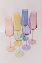 Elegant Estelle Colored Glass Champagne Flute Set of 2 - Perfect for Weddings, Anniversaries & Romantic Celebrations