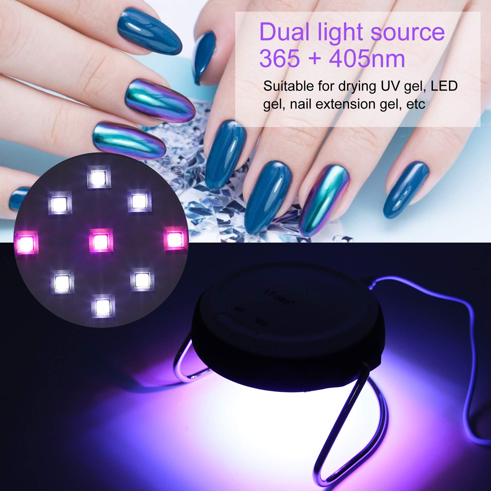 18W LED UV Nail Dryer - Portable Gel Polish Curing Lamp for Home & Salon Use | Fast Drying Nail Art Machine for Manicure & Pedicure | Perfect for DIY Nails and Professional Nail Technicians