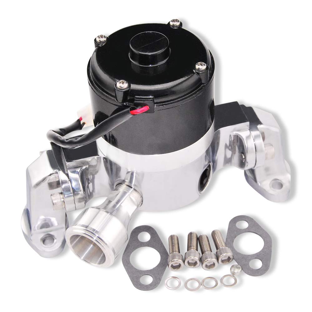 DEMOTOR PERFORMANCE Aluminum High Flow Electric Water Pump for SBC 350 Chevy Chrome - Upgrade Your Engine Cooling System for Racing & Street Performance