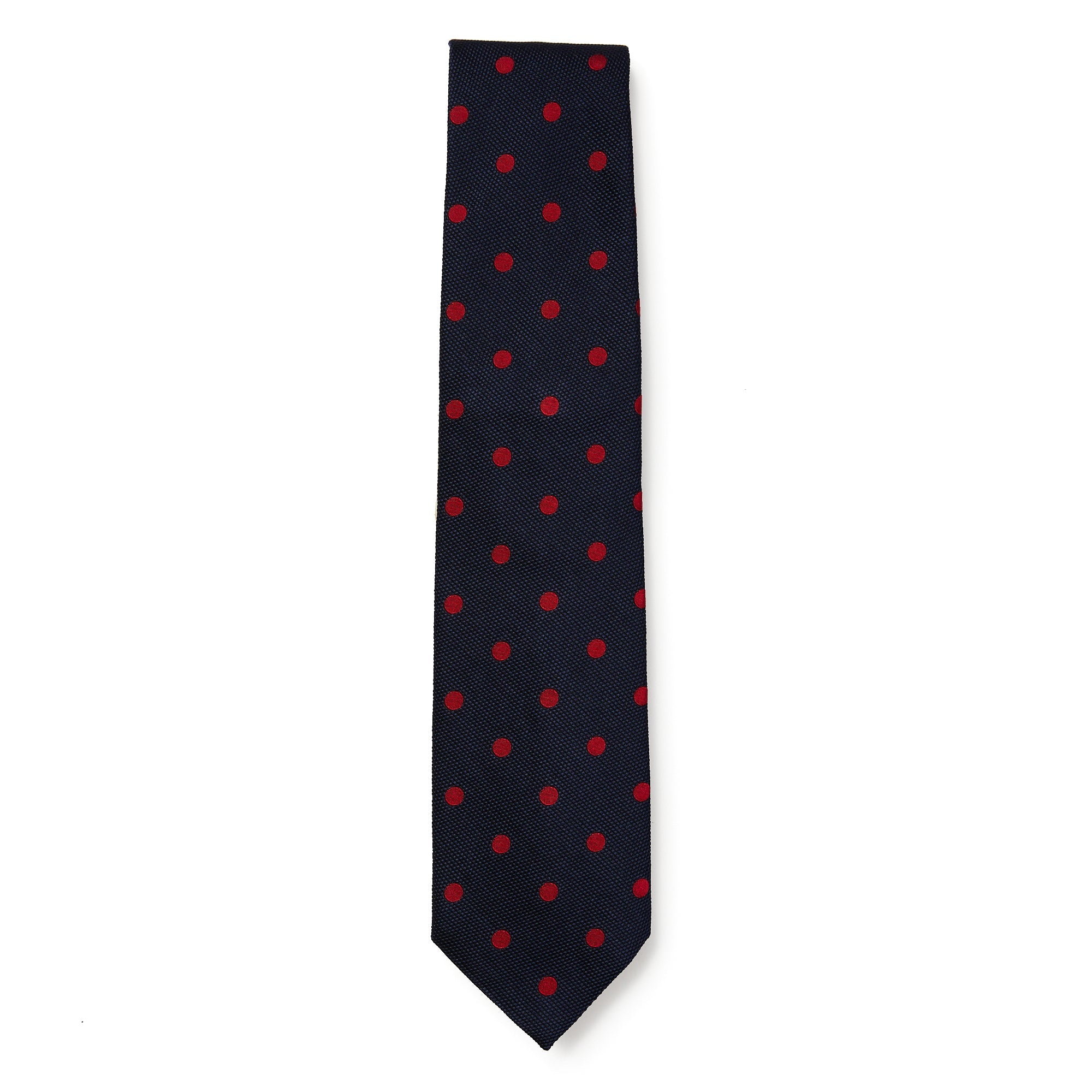 Henry Sartorial 3-Fold Zeus Collection Navy/Red Silk Tie - Premium Men's Necktie for Business, Weddings & Formal Occasions