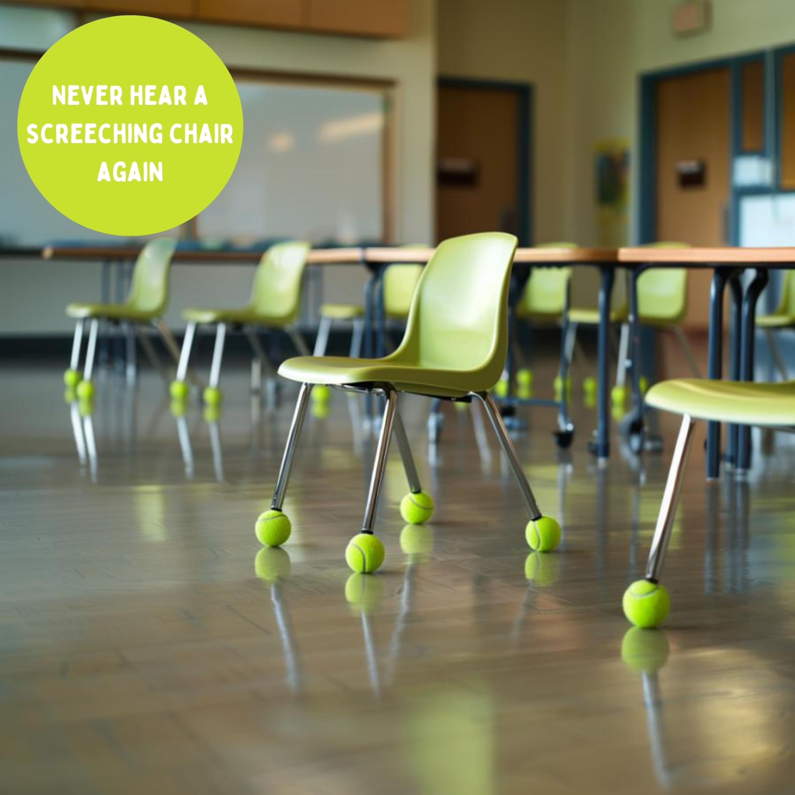 100 Pre-Cut Tennis Balls for Chair Legs - Bulk Floor Protectors for Classrooms, Walkers & Furniture | Eco-Friendly USA Tennis Ball Recycling | Non-Slip, Noise-Reducing Chair & Walker Accessories for Home, School & Office Use