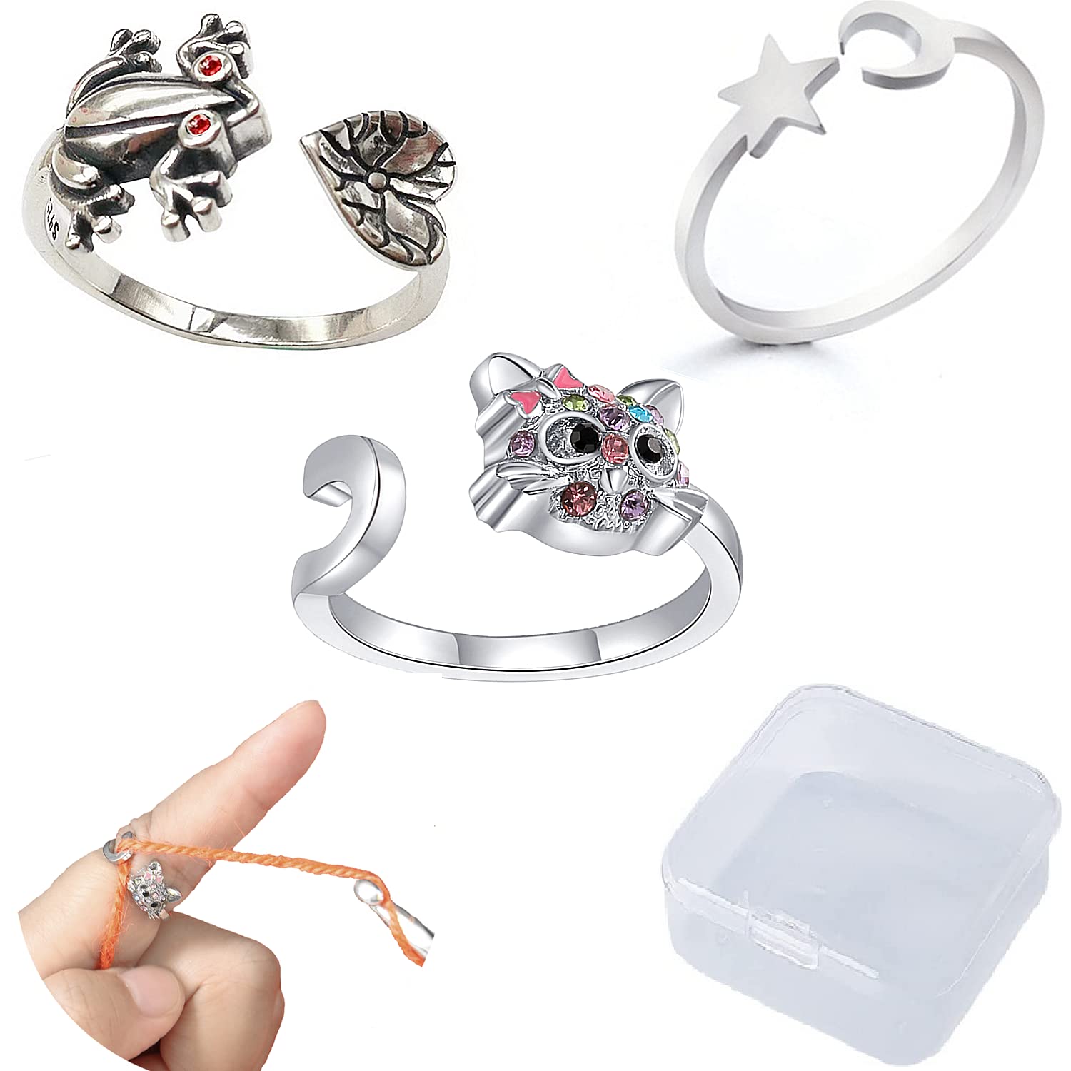 Adjustable Knitting Crochet Loop Ring - Yarn Tension Control Tool for Faster Crocheting & Knitting - Ergonomic Finger Holder for Smooth Yarn Guide - Perfect for Beginners & Experts (Ideal for Scarves, Hats & DIY Crafts)