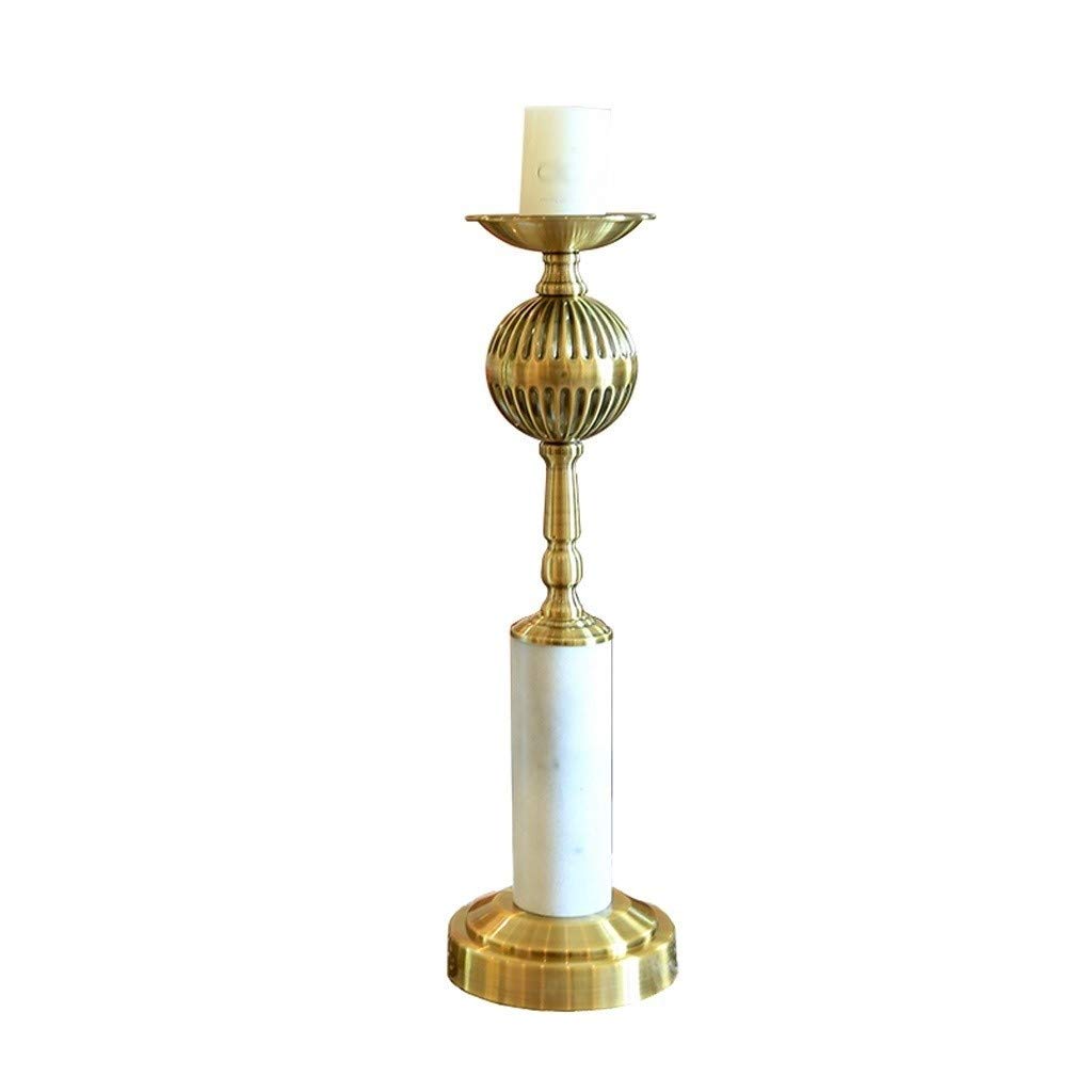 Nordic Vintage Marble Metal Candle Holder - Elegant Candlesticks for Dining Table, Home & Wedding Decor - Romantic Candelabrum for Candlelight Dinners (Size S) - Perfect for Romantic Evenings, Dinner Parties & Home Decoration