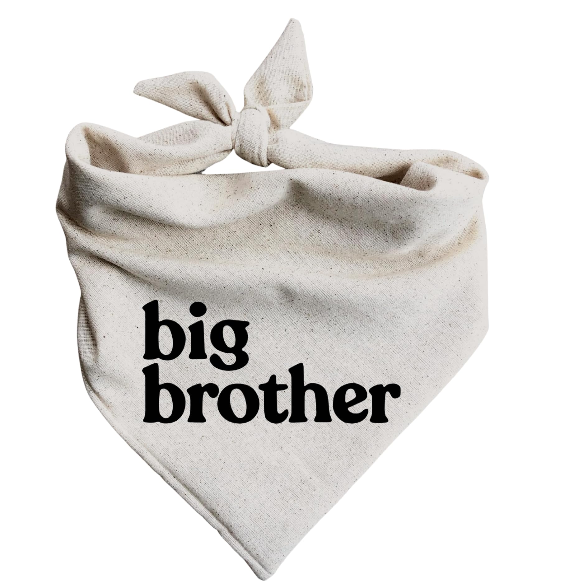 Dog Bandana for Pregnancy Announcement - Big Brother Baby Reveal - Neutral Oatmeal Cream Minimalist Pet Bandana - X-Small Size - Perfect for Gender Reveal Parties & Family Announcements