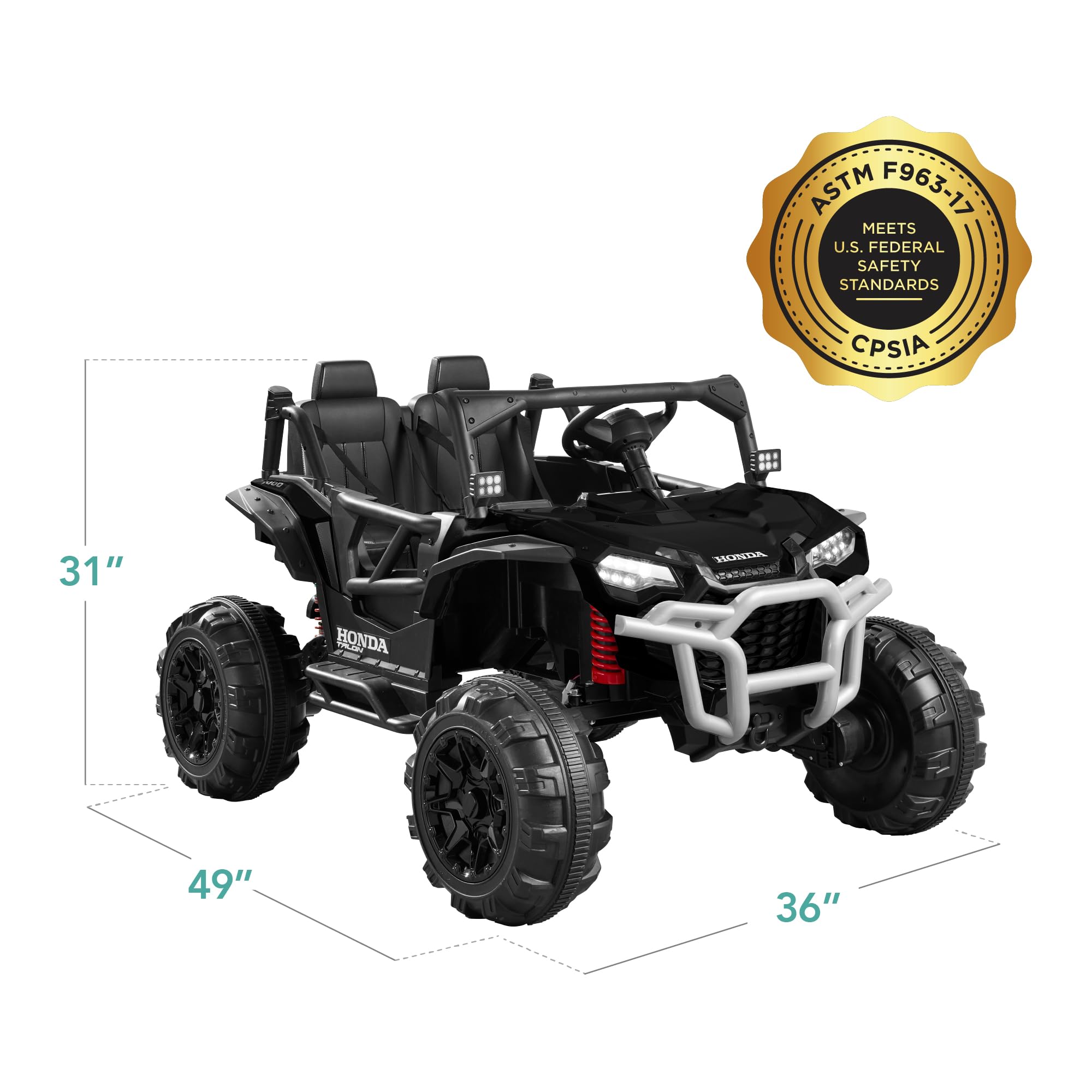 Best Choice Products 24V Kids Electric Ride-On UTV Car - Officially Licensed Honda Talon 2-Seater with Parent Remote Control, LED Lights & Bluetooth - Black | Perfect for Outdoor Play, Backyard Adventures & Birthday Gifts