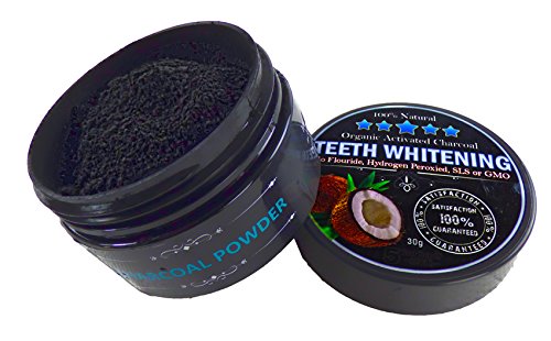 2-Pack Natural Organic Activated Charcoal Teeth Whitening Powder with 4 Bamboo Toothbrushes - Whitens Teeth, Removes Stains & Freshens Breath - Eco-Friendly Dental Care for Home & Travel Use