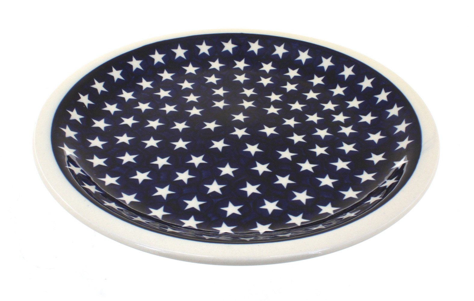 Handmade Blue Rose Polish Pottery Stars Dinner Plate - Elegant Ceramic Plate for Dining, Home Decor & Special Occasions | Perfect for Weddings, Anniversaries & Holiday Tablescapes