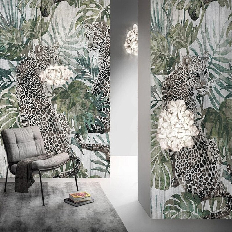 Green Plant Tiger Wallpaper - Premium Peel and Stick Wall Decor for Living Room, Bedroom, Nursery | Easy to Install & Removable | Nature Inspired Home Design