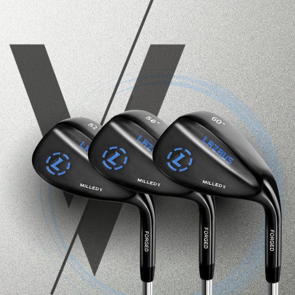 Lazrus Premium Milled V Wedges Golf Club Set - 52°, 56°, 60° Loft - Forged Wedges for Short Game & Bunker Shots - Perfect for Golfers Seeking Precision & Spin Control on the Course