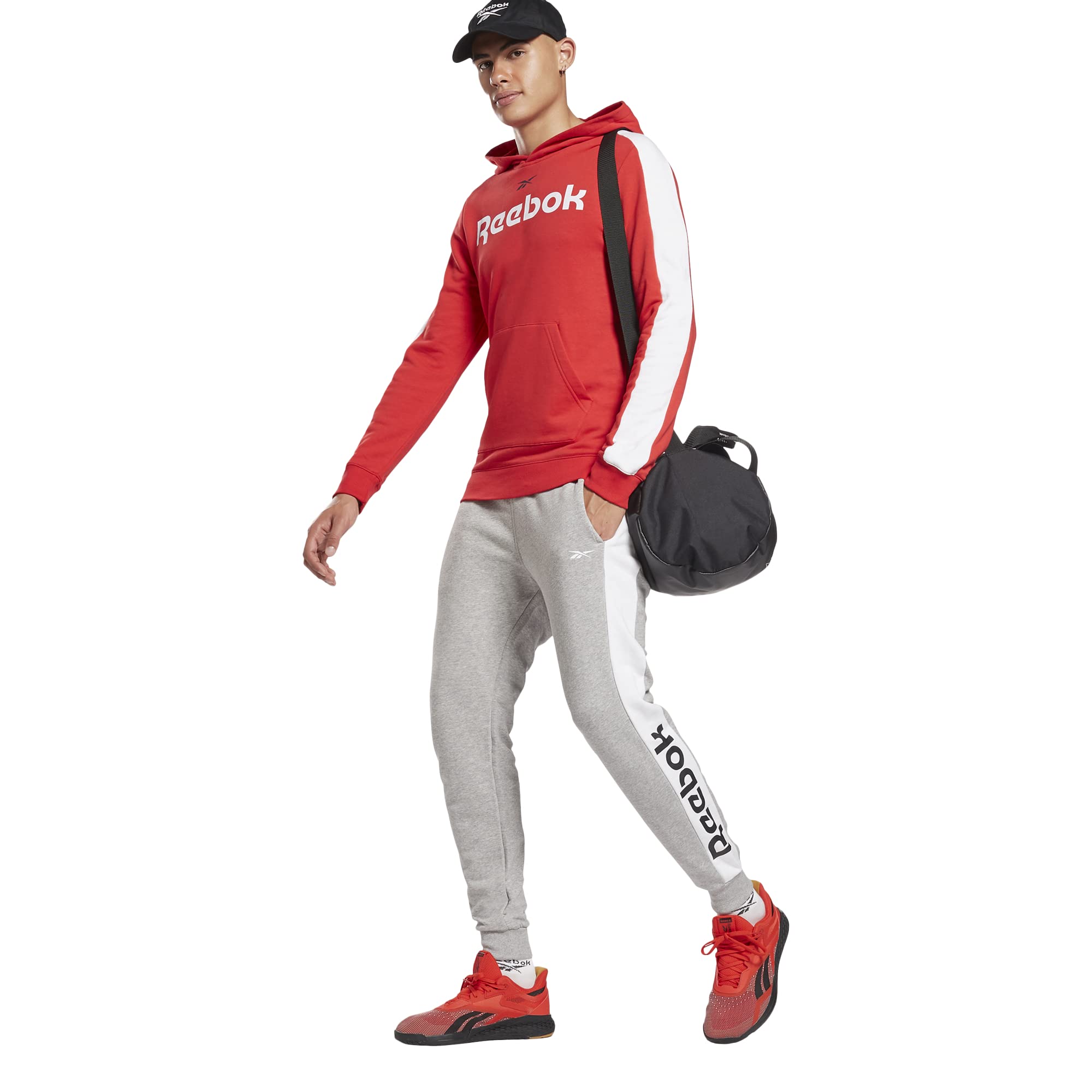 Reebok Men's Training Essentials Graphic Sweatshirt - Comfortable Workout Hoodie for Gym & Casual Wear | Moisture-Wicking Fabric for Active Lifestyles