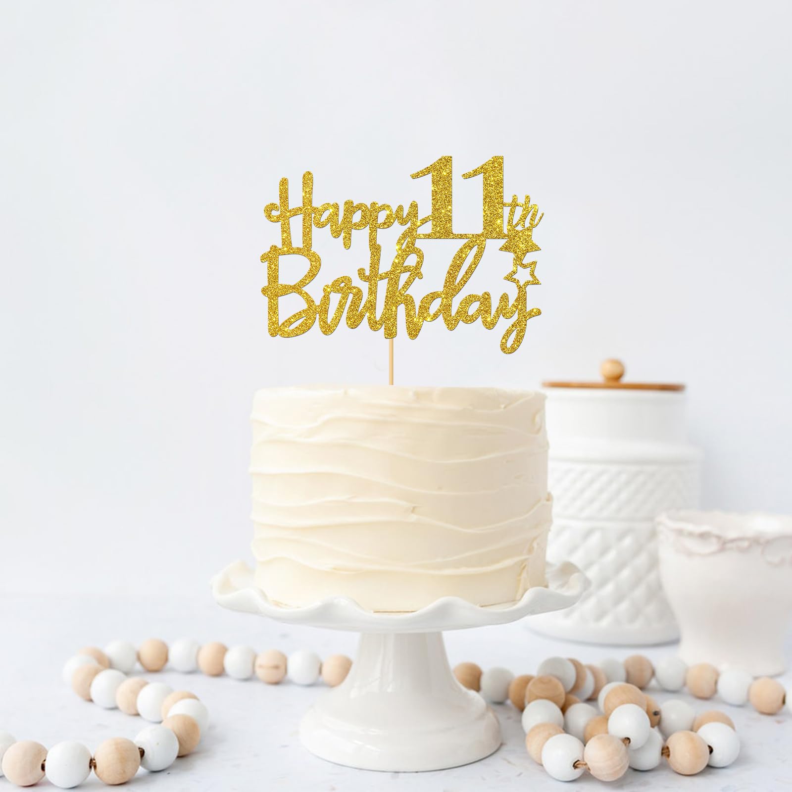 11th Birthday Cake Topper - Gold Glitter 'Cheers to 11 Years' Sign - Party Decoration Supplies for Girls & Boys | Perfect for Birthday Cakes, Cupcakes & Dessert Tables
