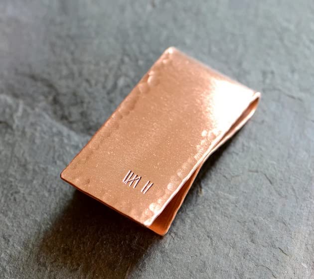 Premium Copper Money Clip with 7 Engraved Tally Marks - Perfect 7th Anniversary Gift for Him, Wedding Anniversary Present, Unique Groomsmen Gift - Ideal for Cash, Credit Cards & Special Occasions