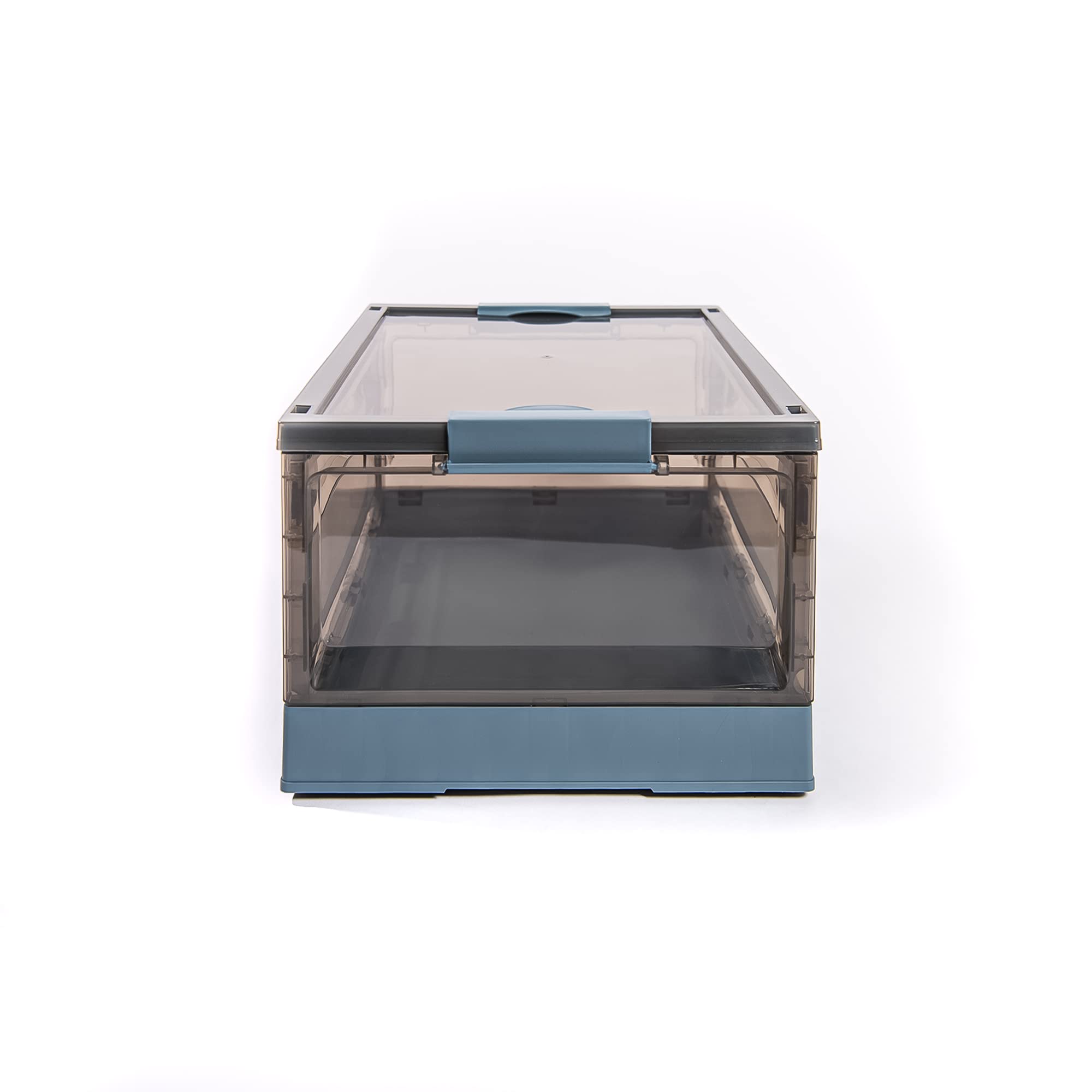 Best 3-Pack Storage Bins with Side Opening | Stackable, Collapsible & Foldable Storage Cubes for Home & Office Organization | Medium Blue Storage Boxes | Perfect for Closet, Pantry & Toy Organization