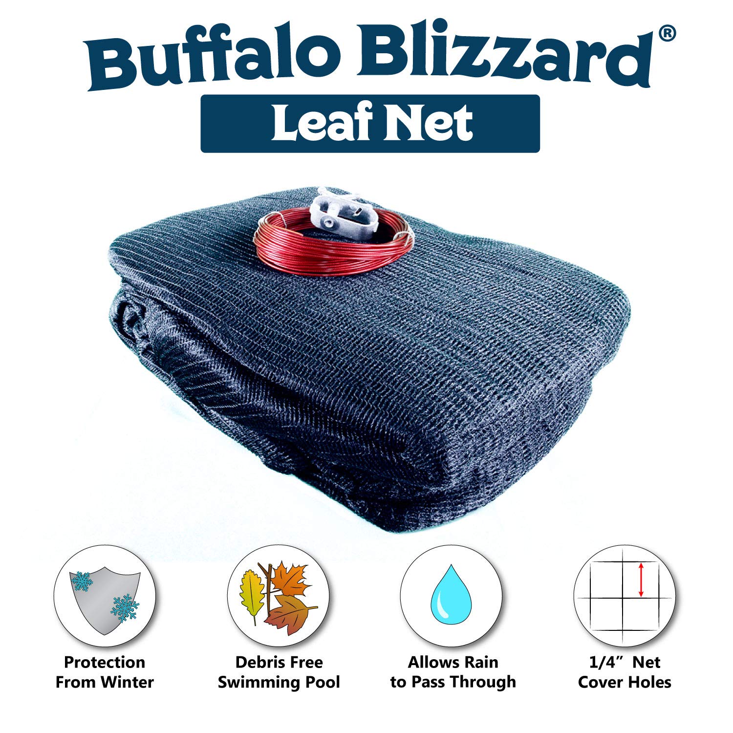 Buffalo Blizzard 15-Foot Round Above Ground Pool Winter Cover - Heavy Duty Micro Mesh with Leaf Net | Durable Cold Weather Protection for Inground & Above Ground Pools | Perfect for Snow, Ice & Fall Leaves Protection