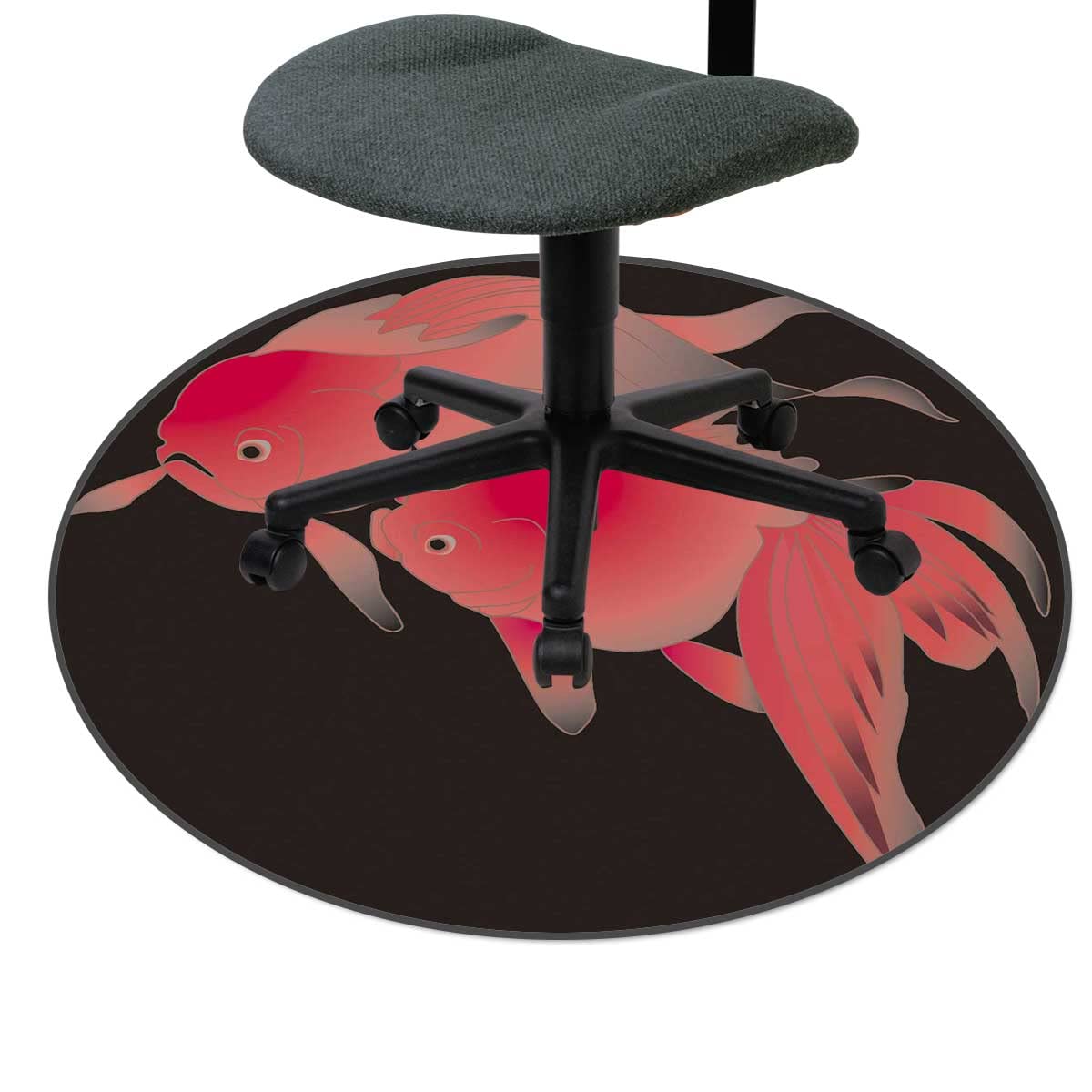 Vintage Japanese Style High Chair Floor Mat - 47 Inch Non-Slip Gaming Rug for Desk & Carpet Protection | Perfect for Retro Gaming Setups, Home Office & Anime Themed Rooms