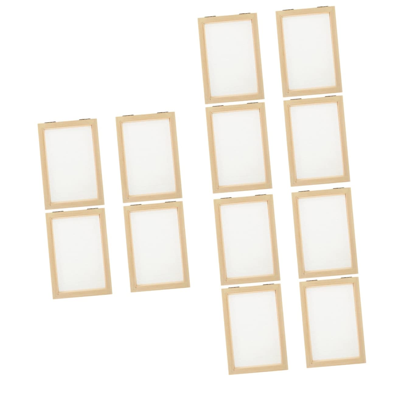 STOBOK 12-Piece Wooden Paper Making Frame Set - DIY Craft Molds for Kids, Pulp Painting, Paper Crafts - Perfect for Classroom Projects, Homeschool Activities & Creative Art Fun