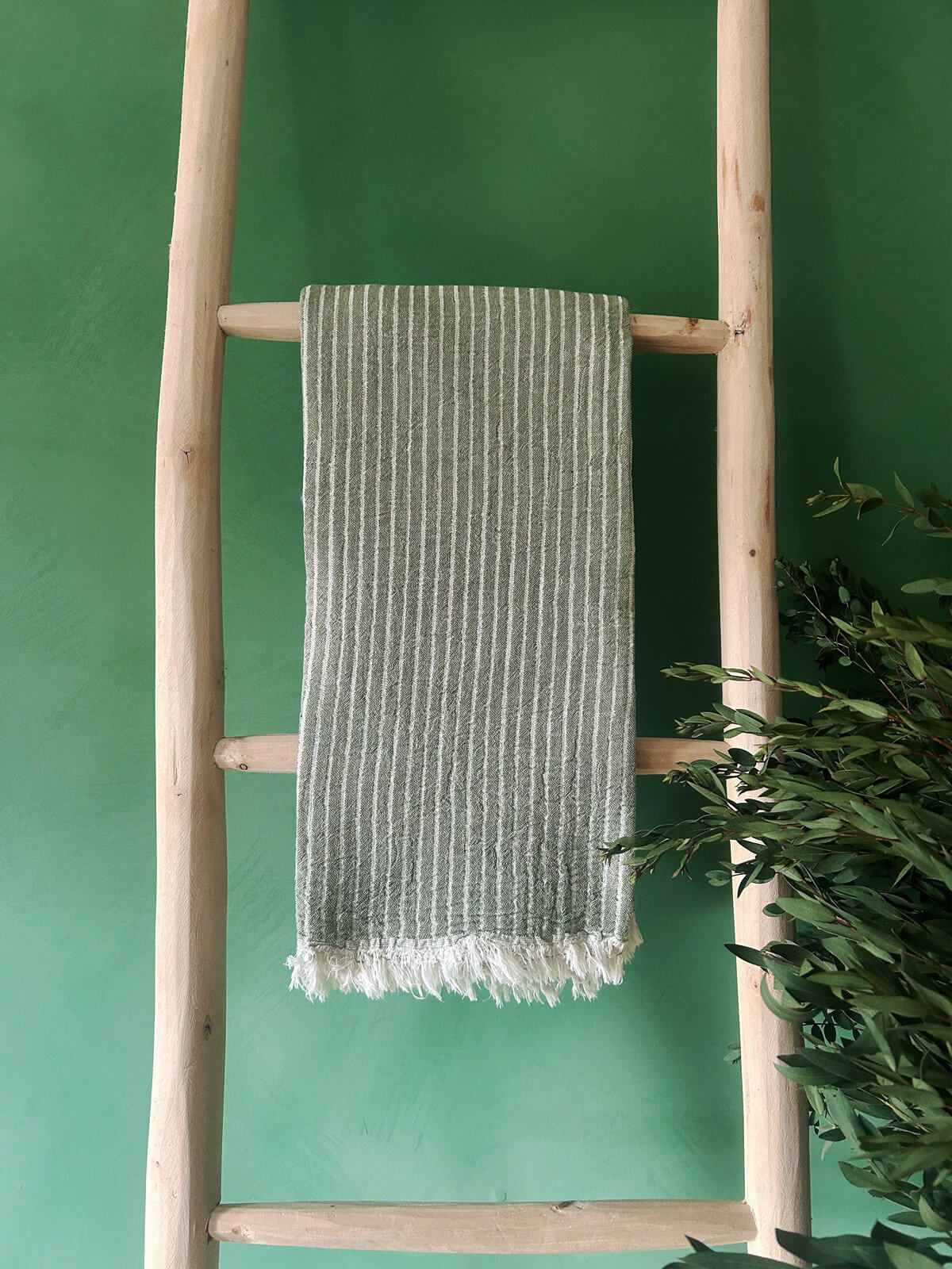 Premium Portobello Hammam Towel - 100% Organic Cotton, Olive Green, Extra Large & Absorbent - Perfect for Spa, Beach, Yoga & Travel Accessories