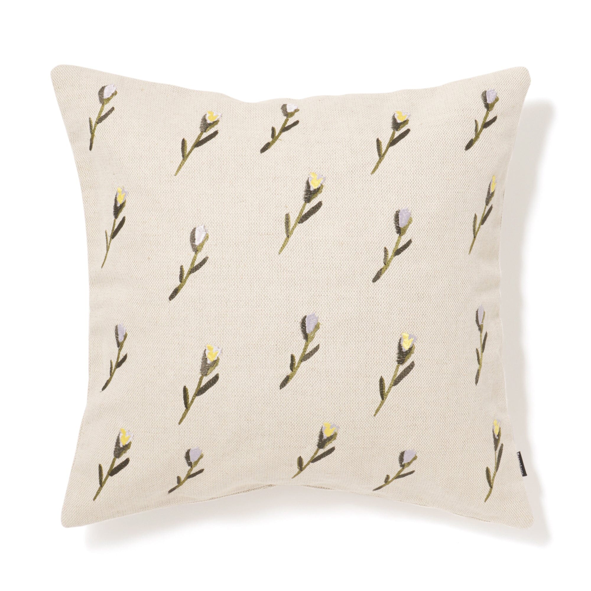 Embroidered Flower Cushion Cover 45x45cm Natural Cotton - Perfect for Sofa, Bedroom Decor and Home Styling
