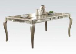 Acme Francesca Rectangular Dining Table in Champagne - 62