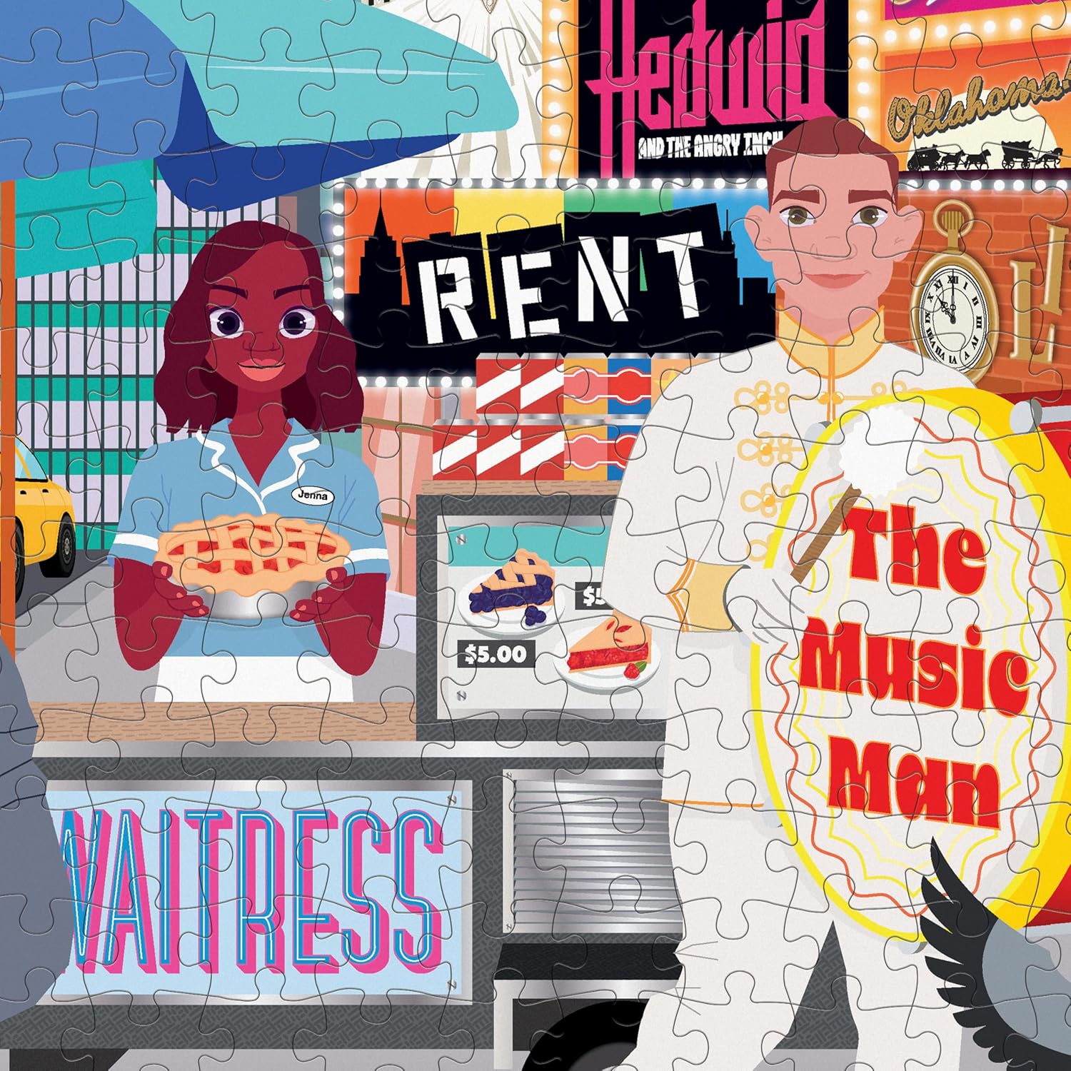 50 Must-See Musicals Bucket List - 1000 Piece Jigsaw Puzzle for Adults | Broadway Theater Lovers Gift | Family Game Night & Home Decor