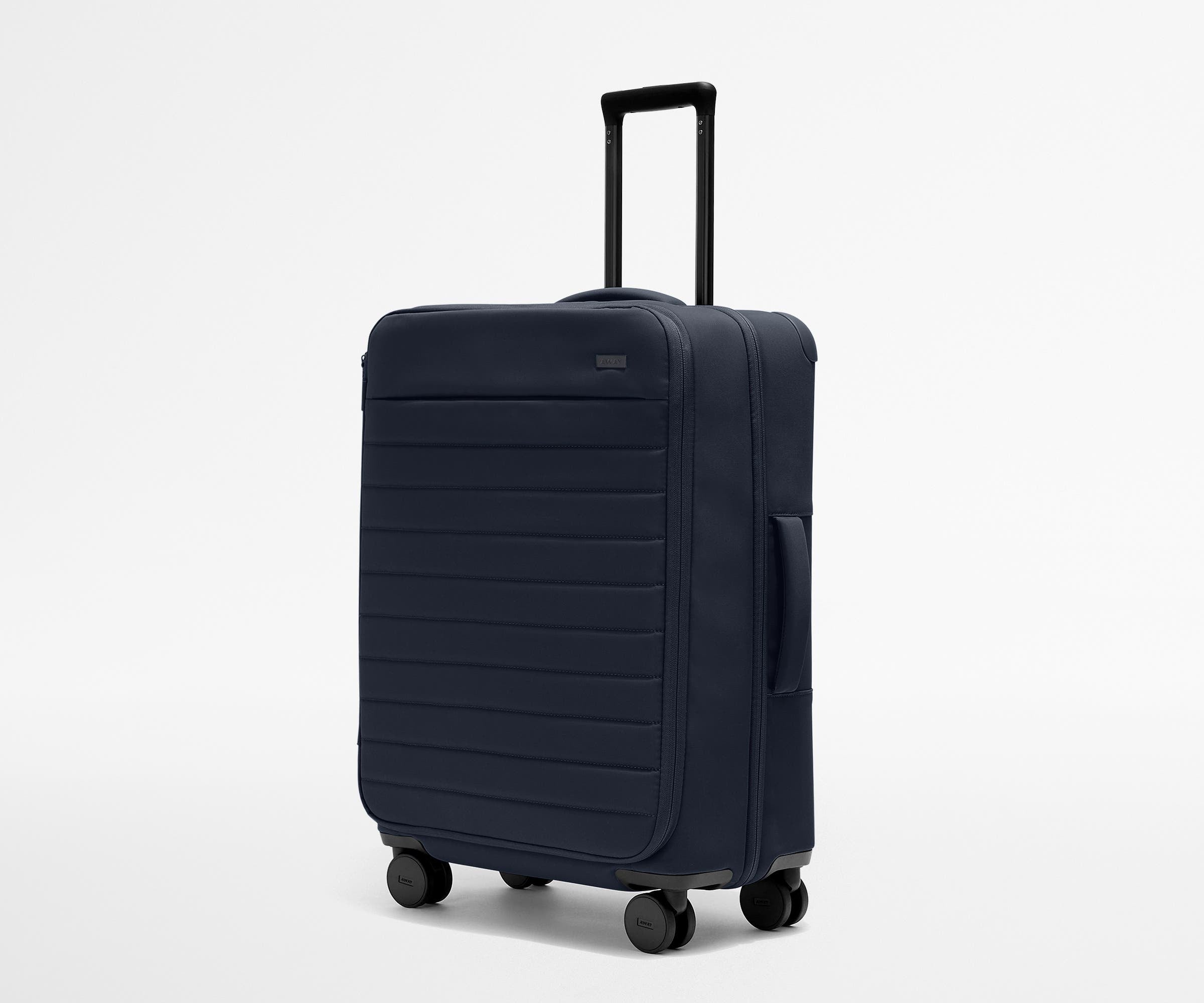 Premium Softside Medium Luggage in Navy Blue - Lightweight & Durable Carry-On Suitcase for Travel, Business Trips & Weekend Getaways