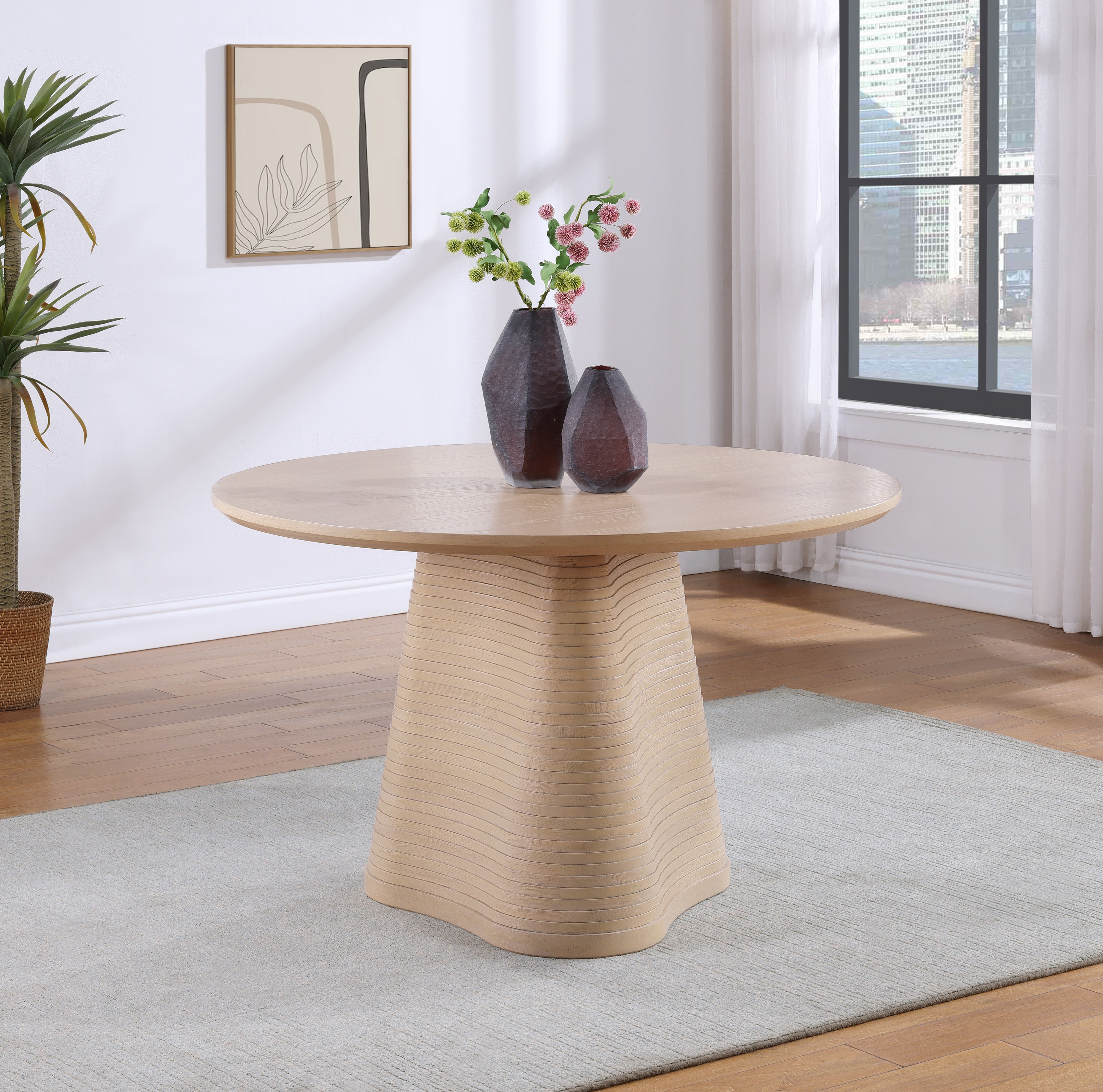 Bernada Modern Dining Table Set - 6 Seater Wooden Kitchen Table with Extendable Leaf for Small Spaces | Perfect for Family Meals, Dinner Parties & Home Decor
