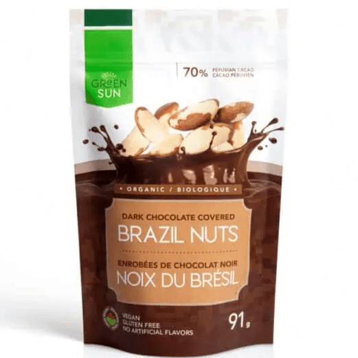 Organic Vegan Dark Chocolate Covered Brazil Nuts - Gluten-Free Healthy Snack for Gifts, Parties & Energy Boosting