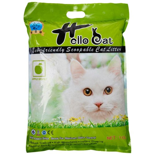 Premium Bentonite Cat Litter - Natural Green Apple Scented Clumping Cat Sand for Odor Control | Ideal for Multi-Cat Homes & Small Spaces