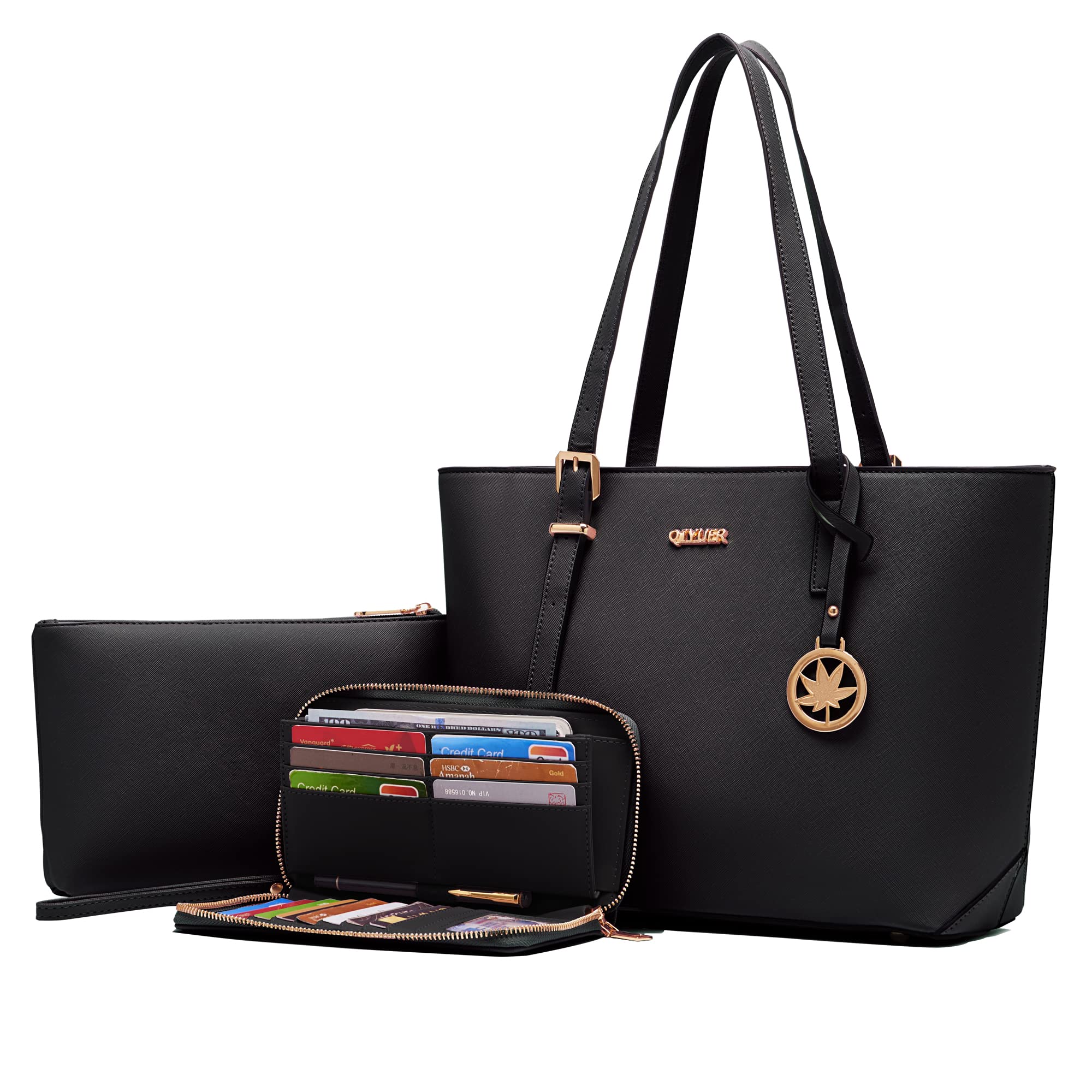 Qiyuer Women's Purse and Wallet Set - 3-Piece Handbag Collection with Shoulder Bag, Top Handle Satchel & Tote for Work, Travel & Daily Use
