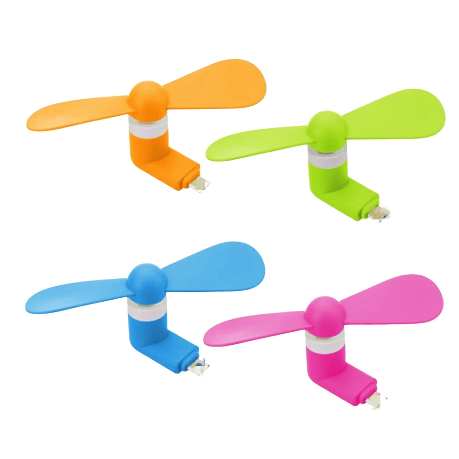 4 Pack Mini USB Phone Fan - Portable Cooling Fan for iPhone 14/13/12/11/10/9 Plus Pro Max & iPad - Personal Pocket Fan for Summer Travel, Office, Outdoor Activities