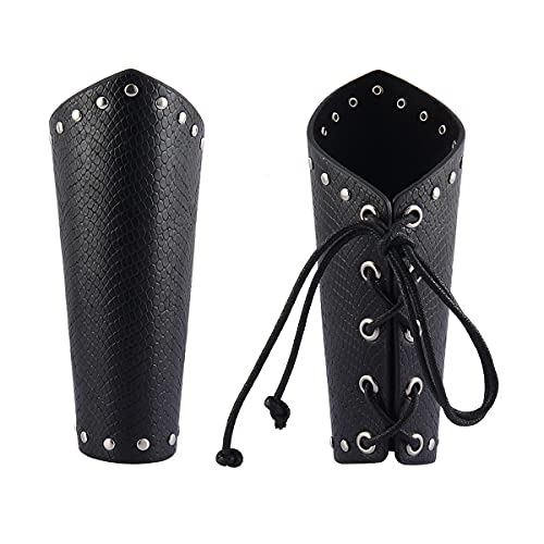 Black Biker Bracers