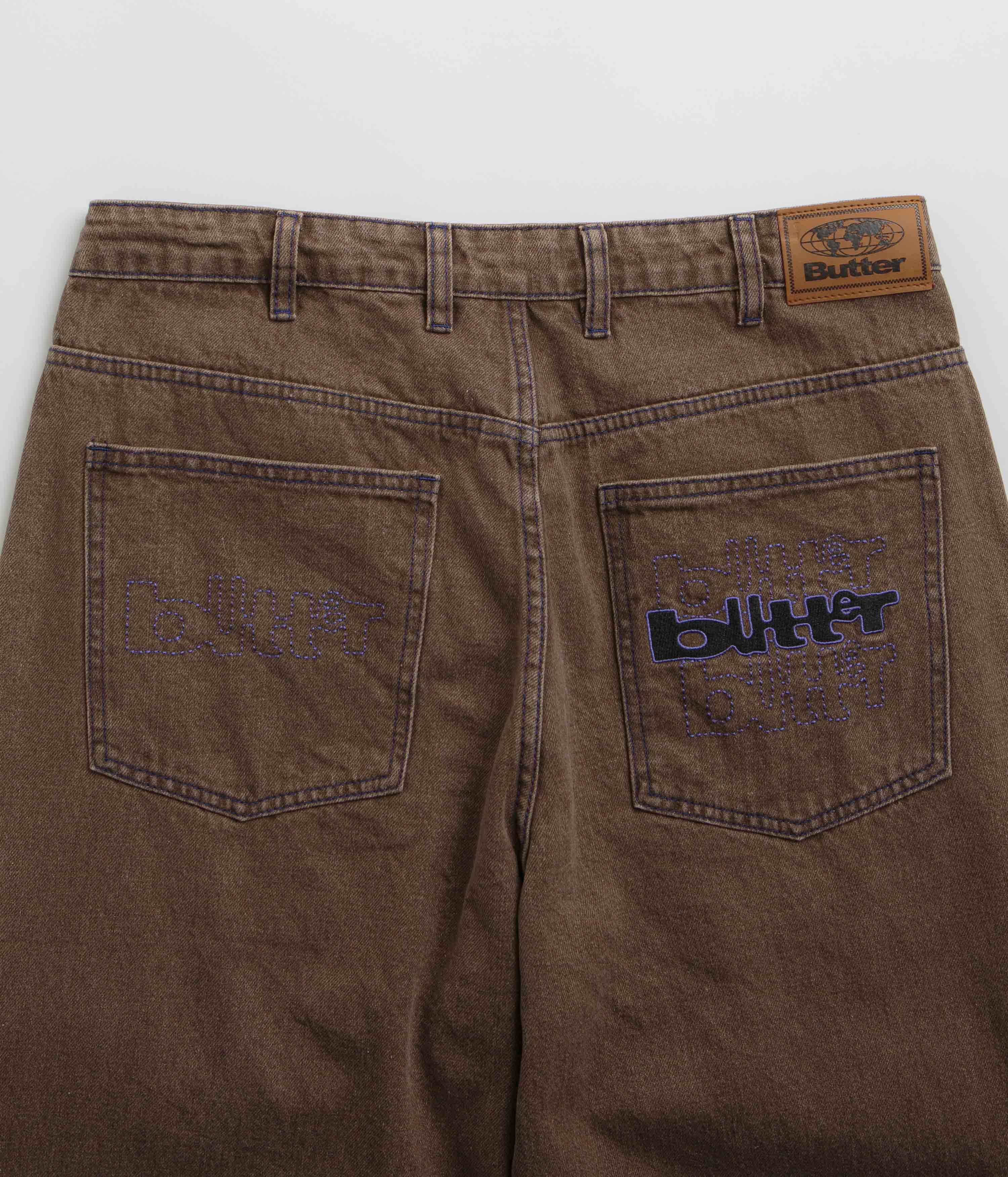 Butter Goods Warped Jeans for Men - Vintage Washed Brown Denim Pants | Casual Streetwear & Everyday Wear