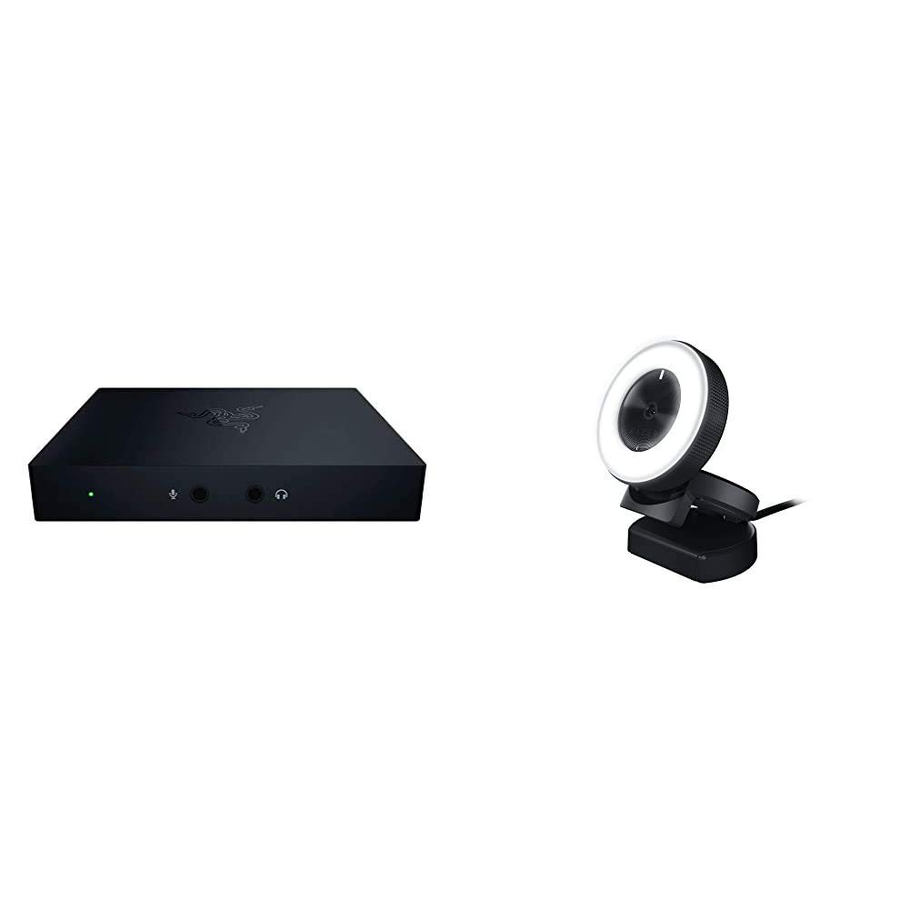 Razer Ripsaw HD Game Streaming Capture Card & Kiyo Streaming Webcam Bundle - 1080p 30FPS/720p 60FPS HD Recording - Adjustable Ring Light with Built-in Mic - Perfect for Twitch, YouTube & Live Streaming