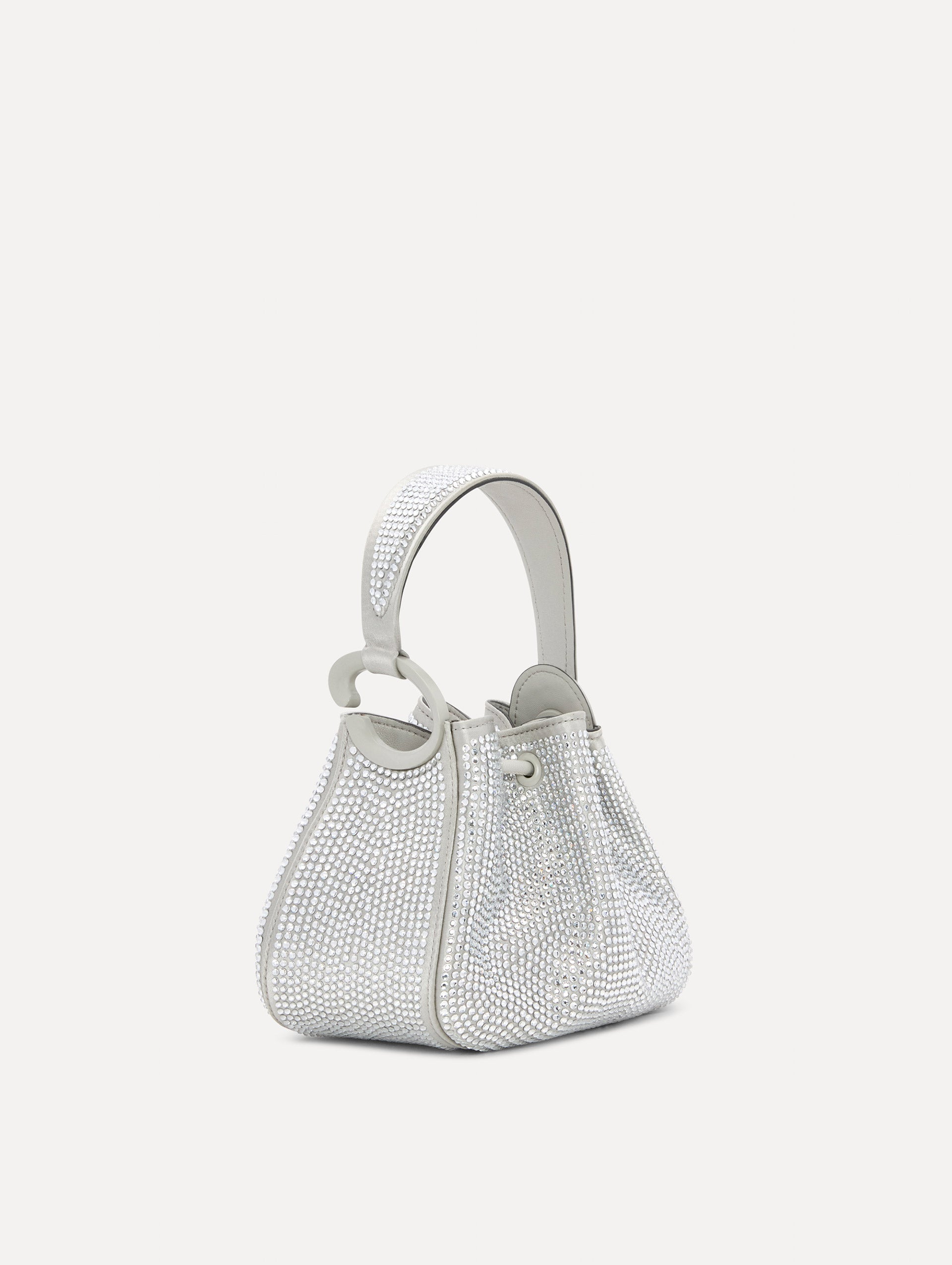 Nano Crystal Pavé O Handle Bag - Elegant Women's Evening Clutch for Parties, Weddings & Special Occasions