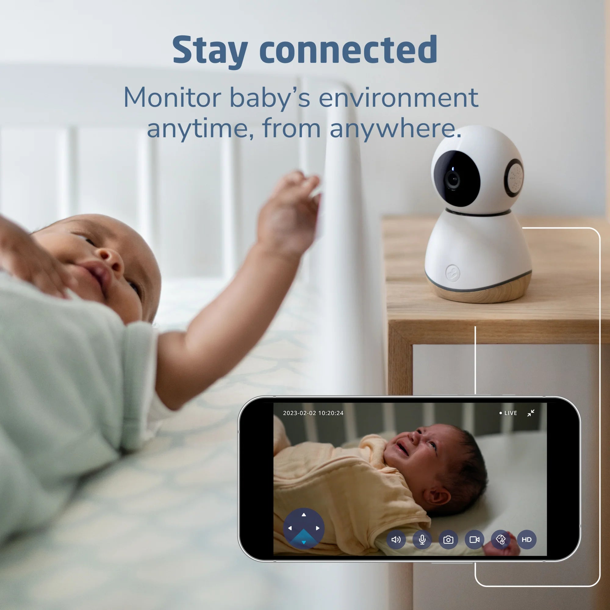 Maxi Cosi See Pro 360° Rotating HD Video Baby Monitor with Night Vision & Two-Way Audio - Perfect for Nursery, Bedroom & Travel Use