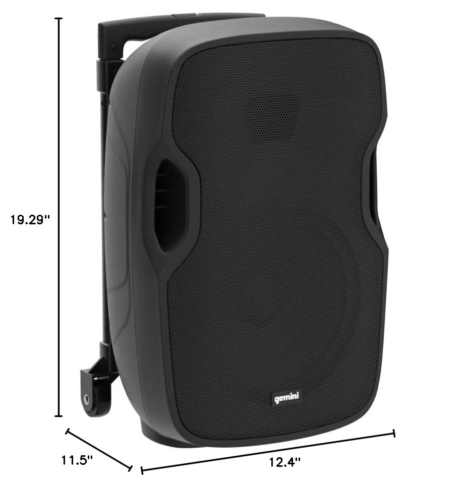 Gemini 10” 1000W Portable Bluetooth Speaker with Trolley Handle - Wireless Battery-Powered PA System with Mic/Guitar Inputs & Echo Effect for Outdoor Events, Parties, DJ Gigs, Street Performances & Music Classes | Perfect for Live Performances, Karaoke Nights & Mobile Sound Solutions