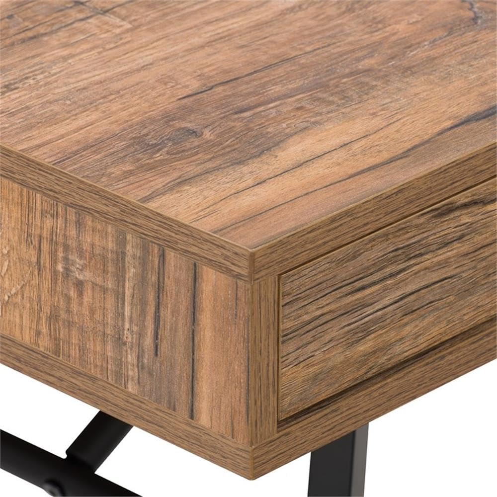 CorLiving Auston Rustic Brown Engineered Wood Coffee Table with Wood Grain Finish - Perfect for Living Room, Home Decor & Farmhouse Style Furniture