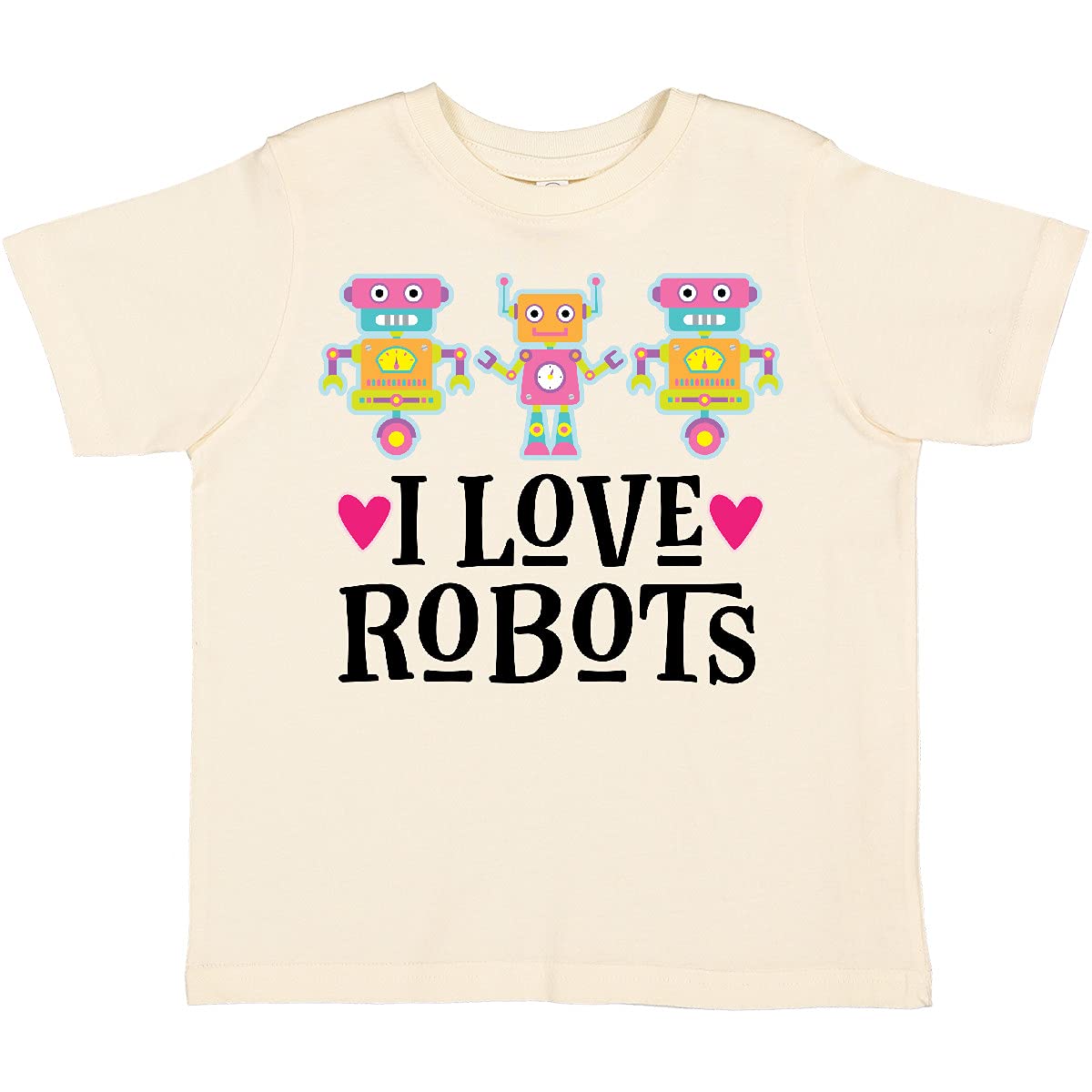 Inktastic Cute Robotics Toddler T-Shirt - I Love Robots Graphic Tee for Kids | Perfect for School, Playdates & STEM Events