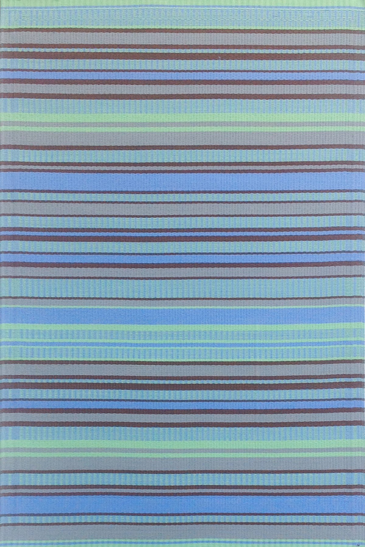 Mad Mats Geometric 6x9 Grey & Aqua Reversible Outdoor Rug - Durable Plastic Patio Mat for Porch, Poolside, Deck, Camping & RV - Waterproof & Easy to Clean for Outdoor Entertaining & Mudroom Use