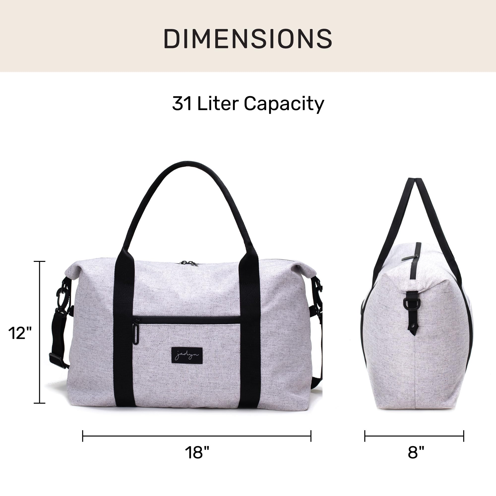 Jadyn Lola Travel Duffle Bag - Stylish Weekender Overnight Bag for Women & Men, Spacious Gym Tote with Multiple Pockets - Perfect for Weekend Getaways, Gym Workouts & Business Trips