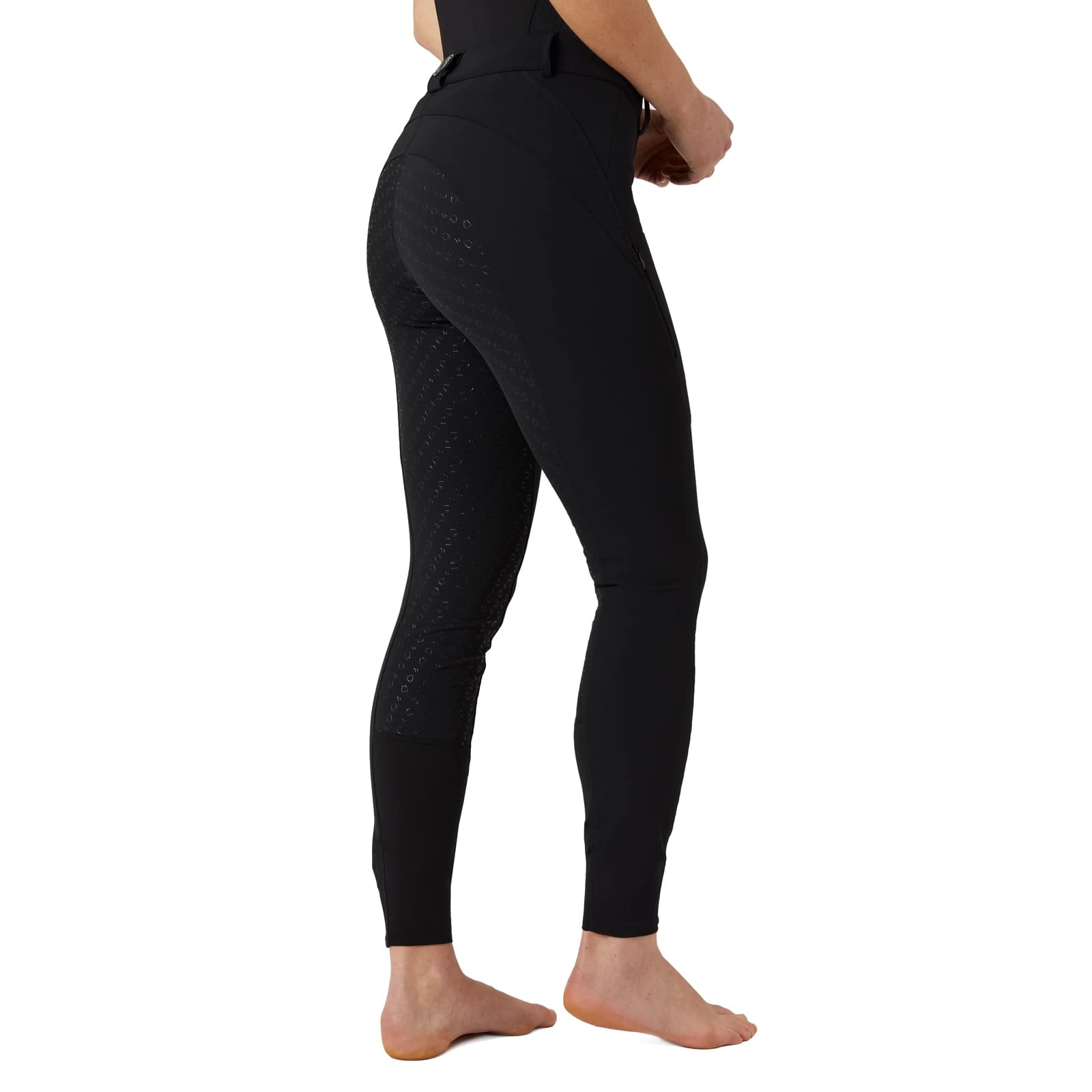 HORZE Mila Women's High Waist Silicone Full Seat Breeches with Phone Pocket - Equestrian Riding Pants for Horseback Riding & Show Jumping