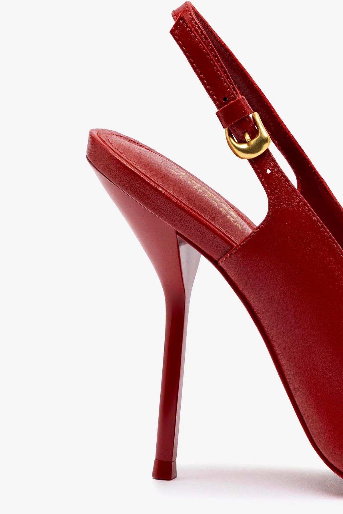 Larroudé x Altuzarra Women's Blood Red Leather Pump Shoes - Elegant High Heels for Work, Party & Special Occasions