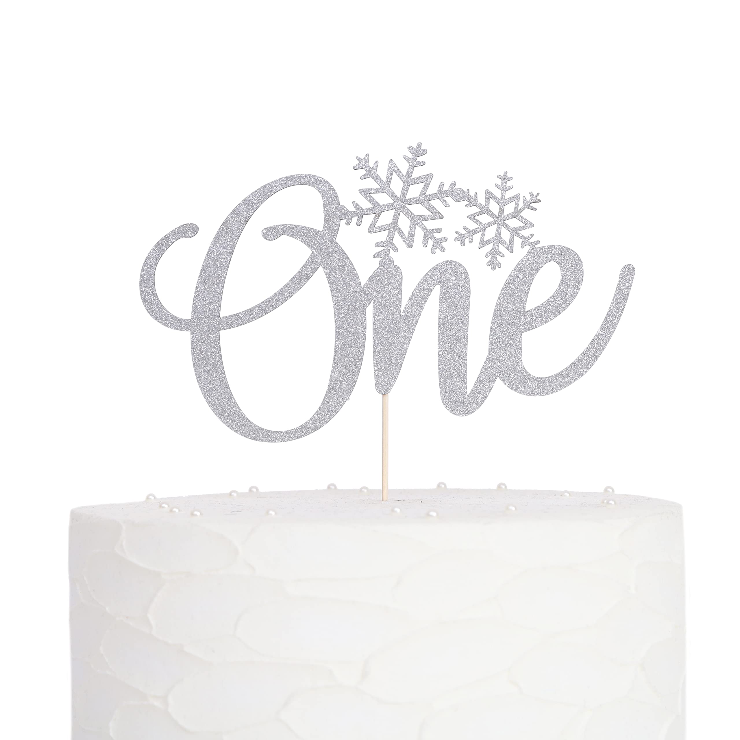 Snowflake Winter Onederland Cake Topper for Girls - 1st Birthday Party Decorations | Perfect for Winter Themed Birthday Cakes, Baby Showers & Dessert Table Displays