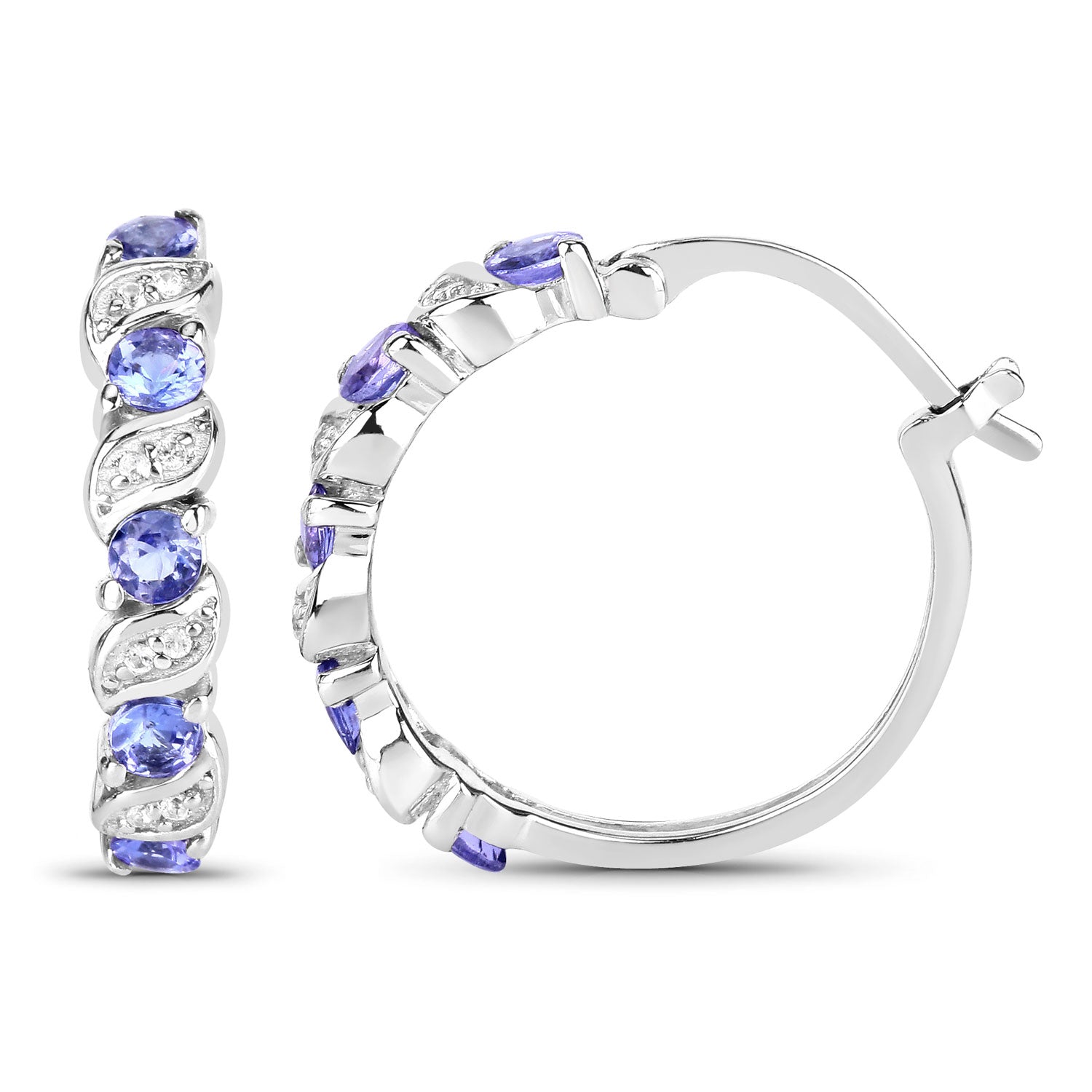 Authentic Tanzanite Hoop Earrings for Women - 925 Sterling Silver Dangle Earrings | Perfect for Weddings, Parties & Special Occasions
