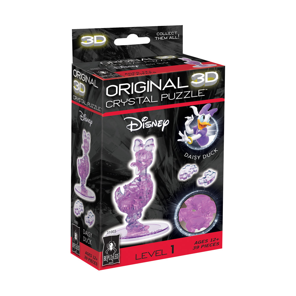 BePuzzled Disney Daisy Duck 3D Crystal Puzzle - 39 Piece Brain Teaser for Adults & Kids | Fun Family Game Night & Educational STEM Toy
