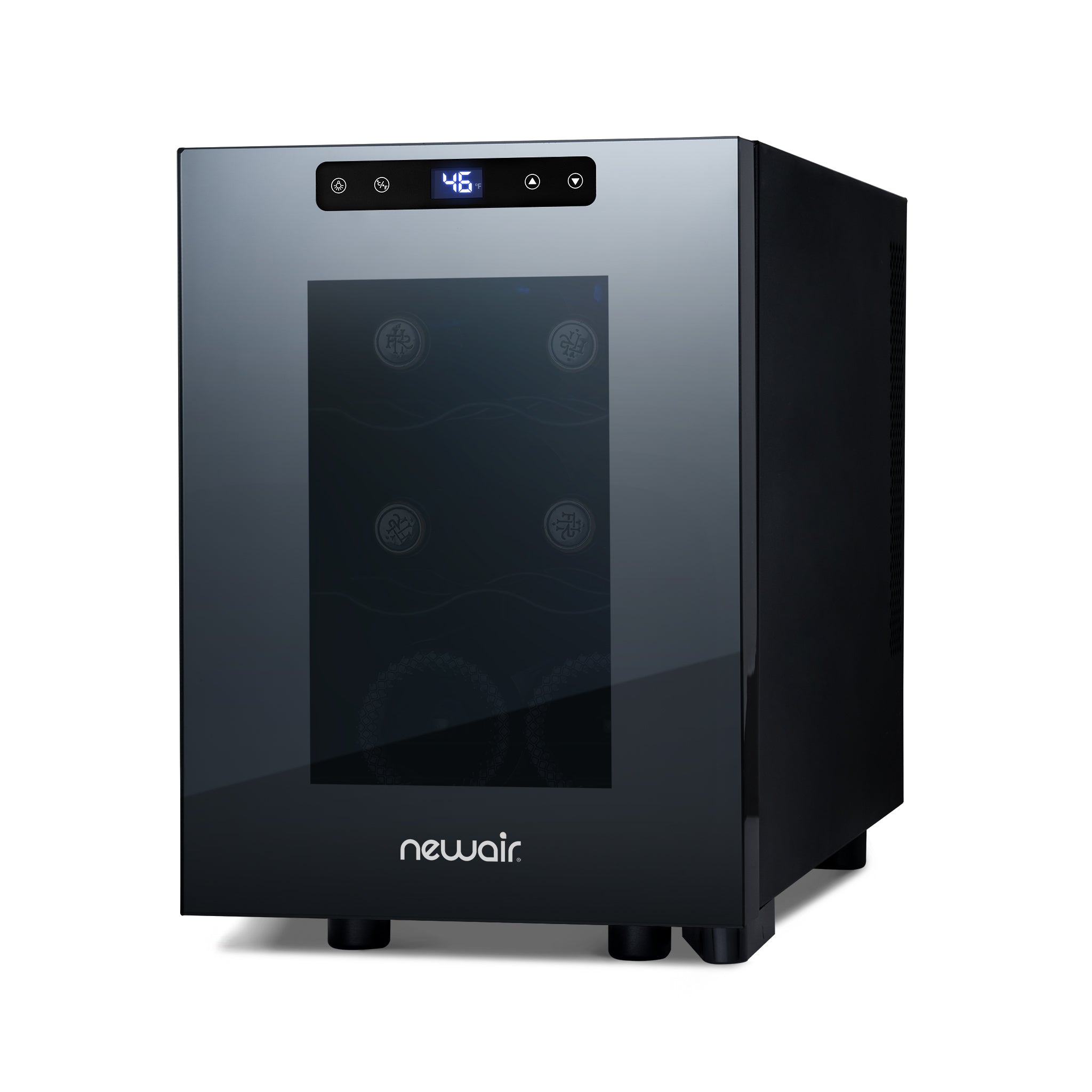 Newair® 6 Bottle 10.2 Inch Black Freestanding Countertop Wine Cooler - Perfect for Kitchen, Bar, or Office Wine Storage