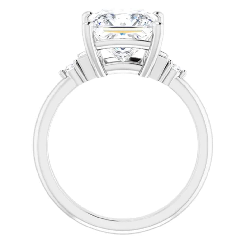 3 CT Princess Cut Colorless Moissanite Engagement Ring for Women - Sterling Silver/Solid Gold Wedding Band Set - 4-Prong Solitaire Bridal Ring - Perfect for Proposals, Anniversaries & Special Occasions