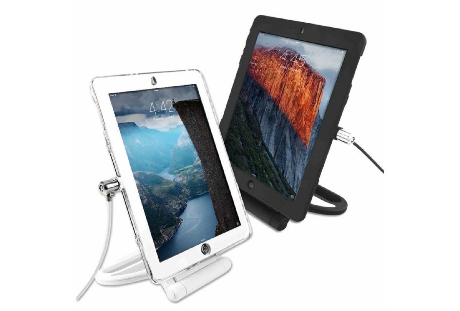 Maclocks iPad Air Security Cover with Rotating Stand & Locking Cable - Compatible with iPad Air/Air 2 (Black) | Perfect for Office, School & Public Spaces to Prevent Theft